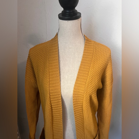 Max Studio Mustard Open-Front Cardigan Size Medium - Picture 2 of 15